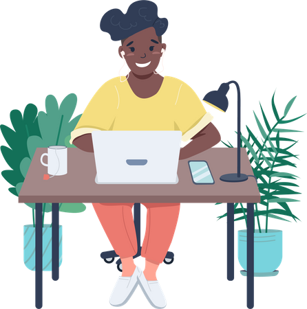 Female freelance worker  Illustration