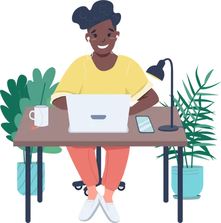 Female freelance worker  Illustration