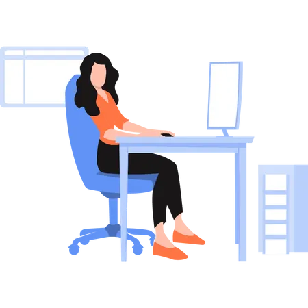 Female freelancer working from home Illustration
