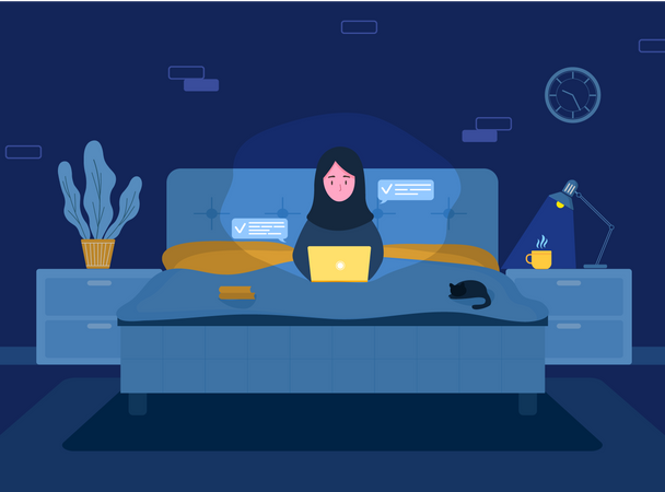 Female freelancer working from home  Illustration