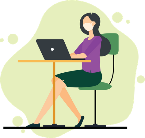 Female freelancer working from home  Illustration