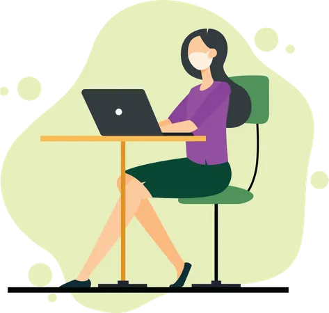 Female freelancer working from home  Illustration