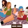 spending time with friends illustration free download