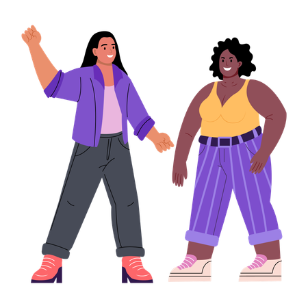 Female friends  Illustration