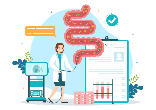 Female gastrointestinal specialist  Illustration