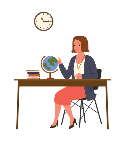 Female geology Teacher  Illustration