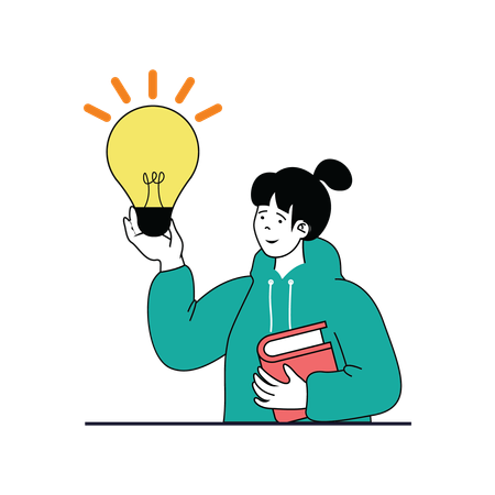 Female get idea  Illustration