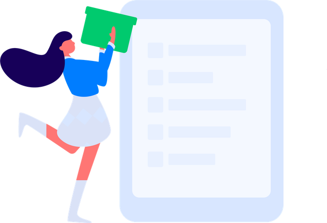 Female giving Customer Opinion  Illustration