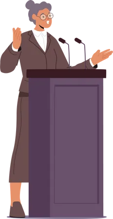 Female Giving Speech  Illustration