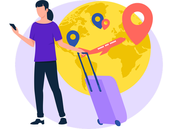 Female Going International Tour  Illustration