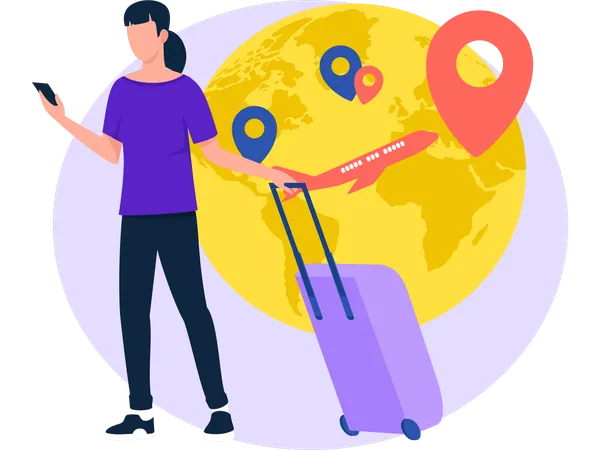 Female Going International Tour  Illustration