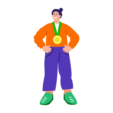 Female gold medalist  Illustration