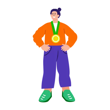 Female gold medalist  Illustration