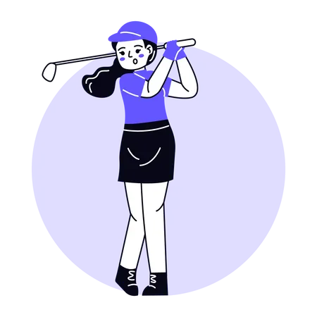 Female Golf Player  Illustration