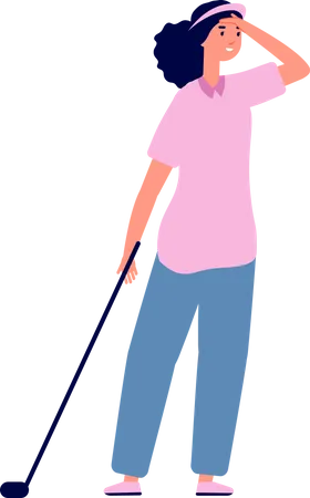 Female golf player  Illustration