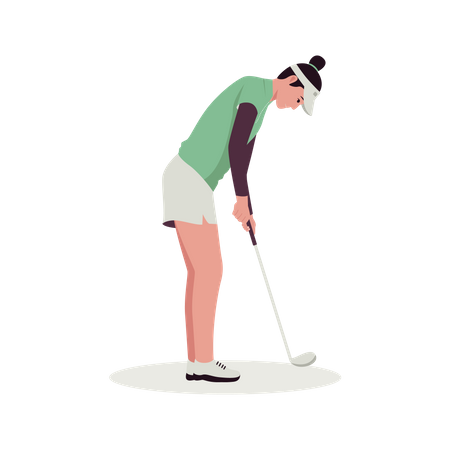 female golfer cartoon