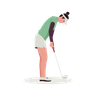 illustration female golf player