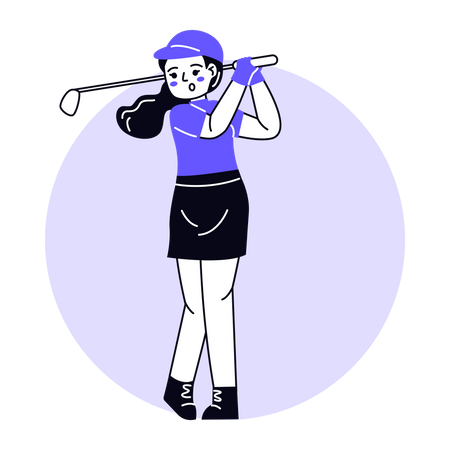 Female Golf Player  Illustration