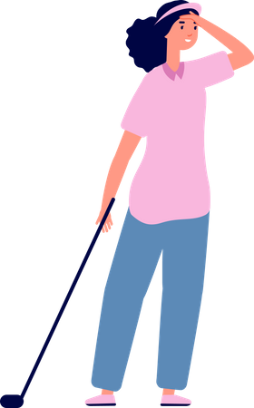 Female golf player  イラスト