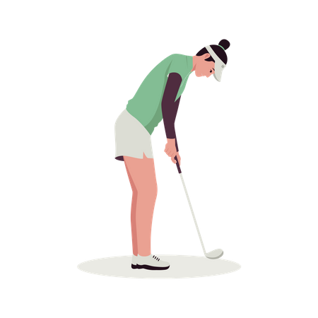 Female Golf player  イラスト