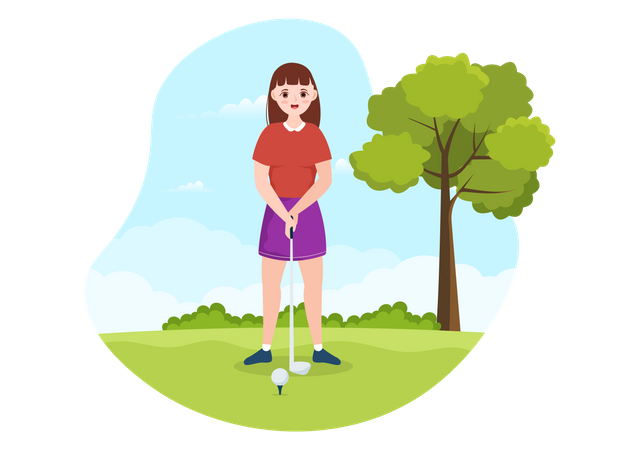 Female golfer  Illustration