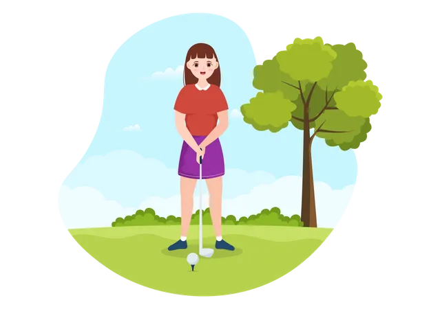 Female golfer  Illustration