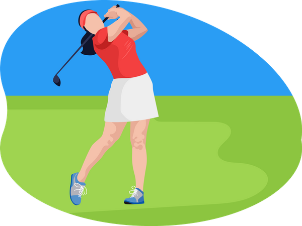 Female golfer  Illustration