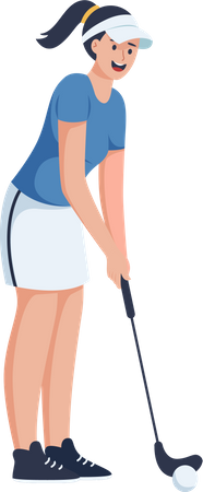 Female Golfer  Illustration