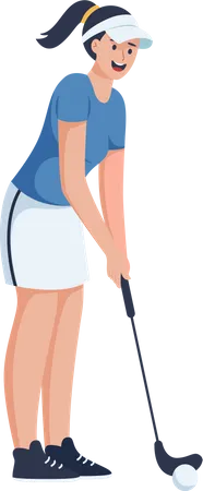 Female Golfer  Illustration