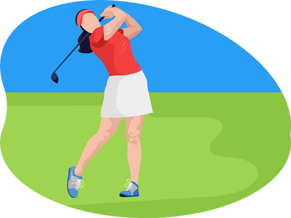 Female golfer  Illustration