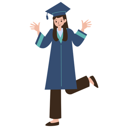 Female graduation student  Illustration