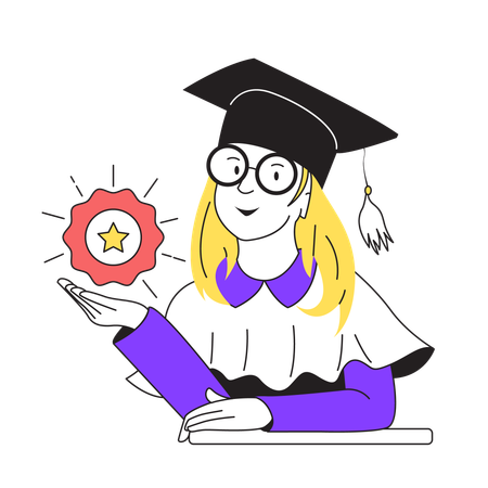 Female Graduation Student  Illustration