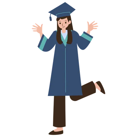 Female graduation student  Illustration