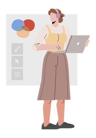 Female Graphic designer  Illustration