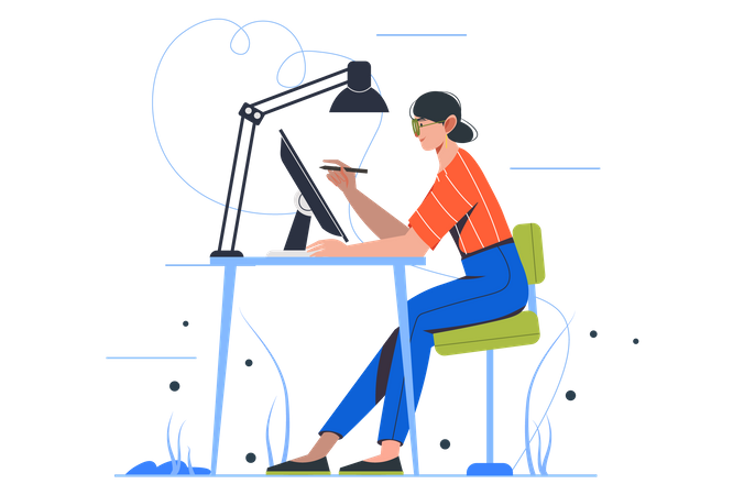 Female Graphic Designer  Illustration