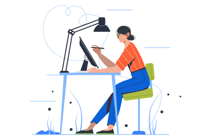 Female Graphic Designer  Illustration