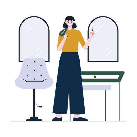 Female Hair Stylist  Illustration