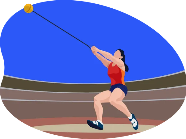 Female hammer thrower Illustration