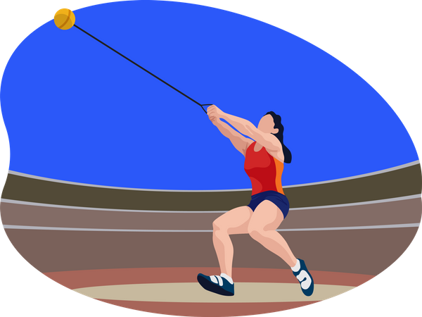 Female hammer thrower  Illustration