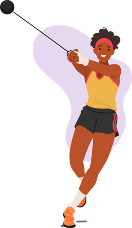 Female hammer thrower  Illustration