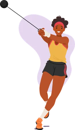 Female hammer thrower  Illustration