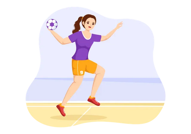 Female Handball Player  Illustration