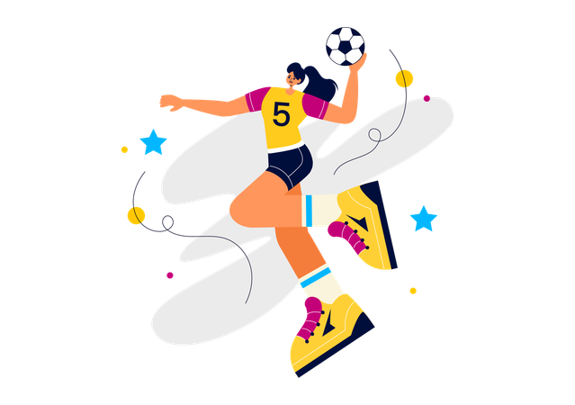 Female Handball Player  Illustration