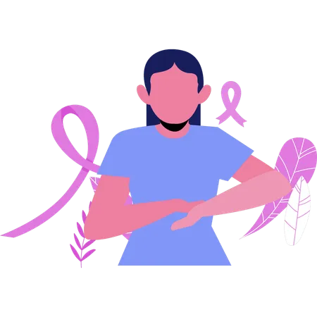 Female has breast cancer disease  Illustration