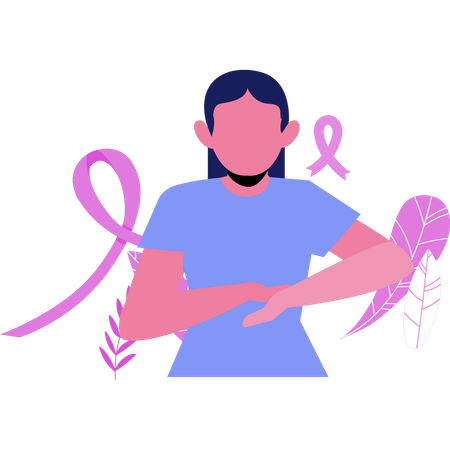 Female has breast cancer disease  Illustration