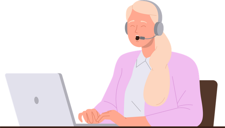 Female helpline operator  Illustration