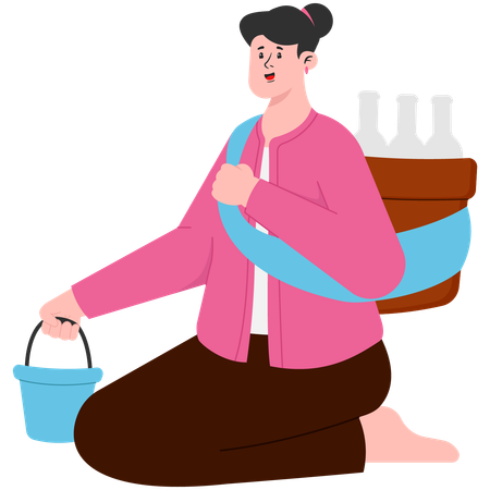 Female Herbal Medicine Seller  Illustration