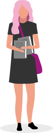 Female high school girl  Illustration