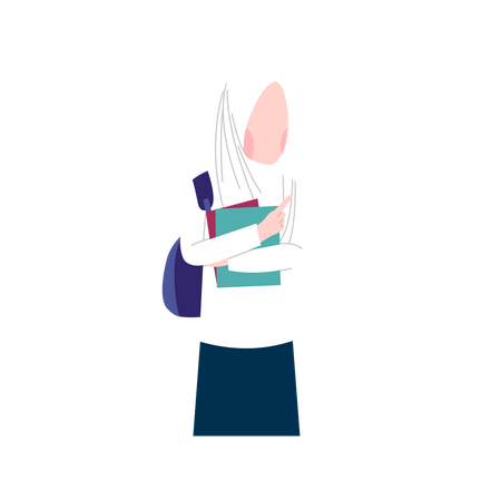Female hijab student Illustration
