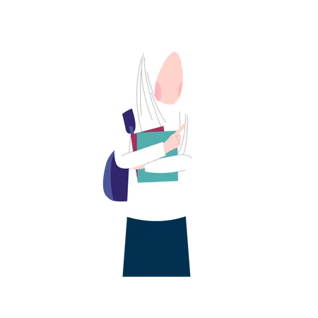 Female hijab student Illustration